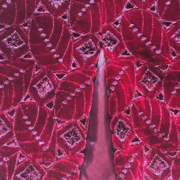 Kay Unger | Red Velvety Strapless Dress | 6 - Picture 3 of 11